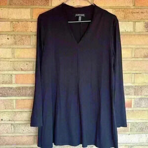 Eileen Fisher long sleeve v neck oversize stretchy swing style tunic top XS